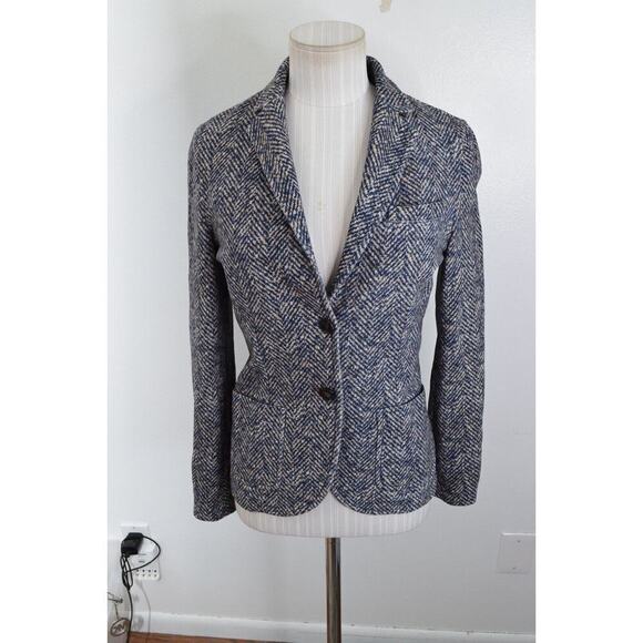 Circolo 1901 Oxford Slim Fit Herringbone Blazer Jacket Women's Size IT 40/US 4 - Picture 1 of 7